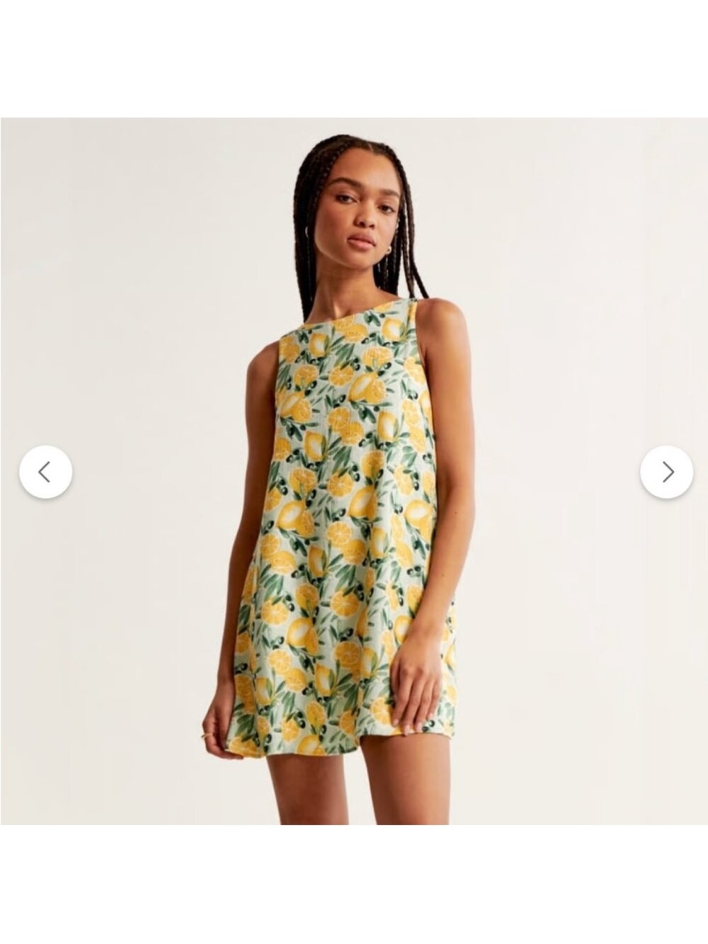 Abercrombie & Fitch Yellow Lemon Print Mini Dress - Picture 2 of 4